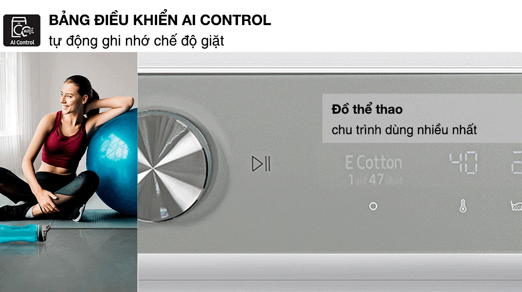 Máy giặt sấy Samsung Bespoke AI Inverter Giặt 12 Kg - Sấy 8 Kg WD12BB944DGHSV